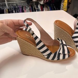Kate Spade Striped Wedges